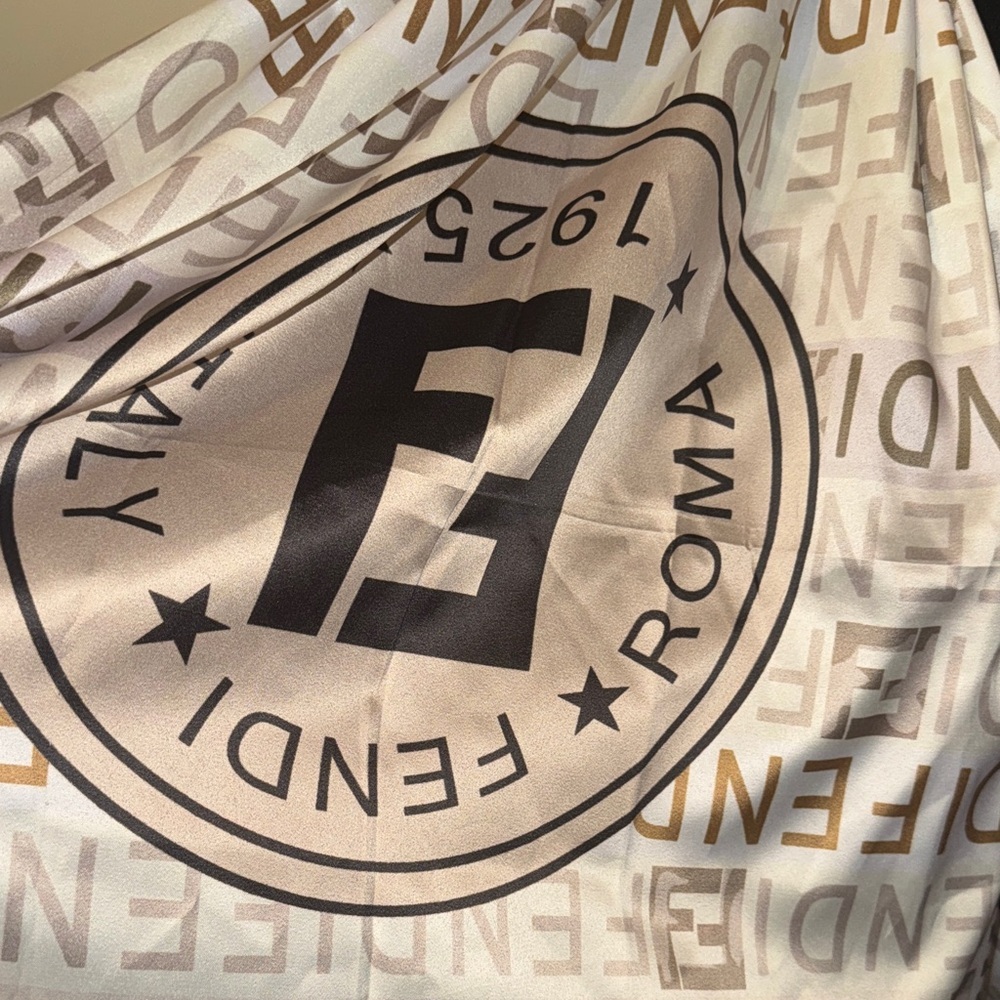 Beige and Brown Logo Shawl - Picture 8 of 16